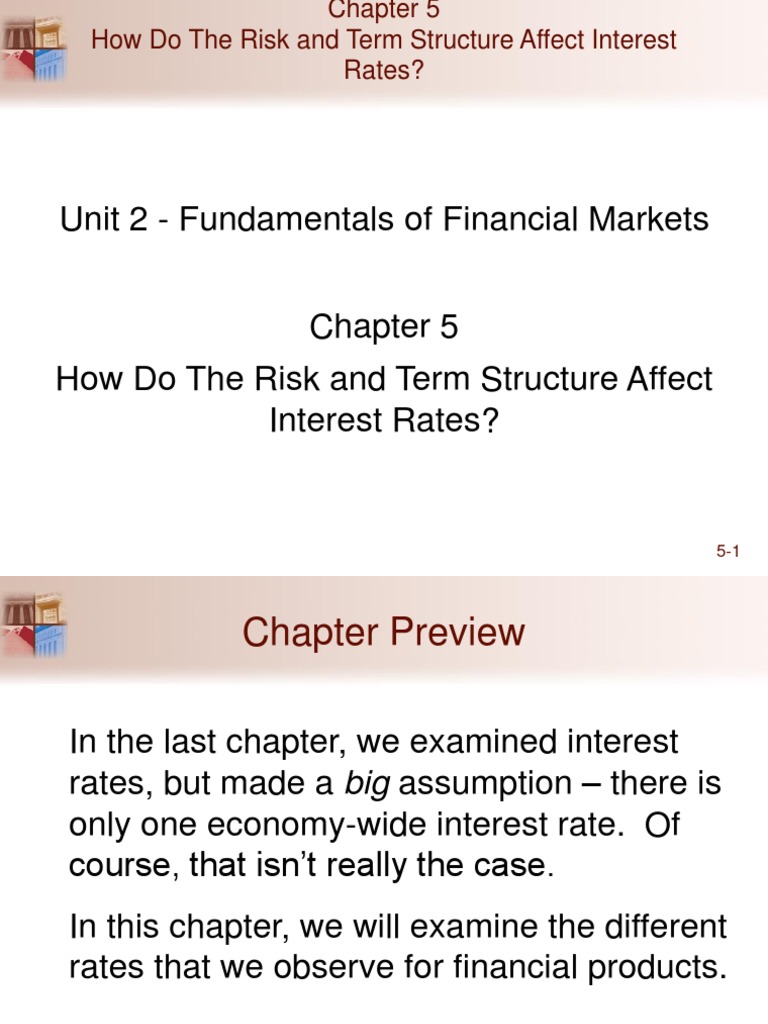 Risk and Term Structure of Interest Rates | PDF | Yield Curve | Bonds ...