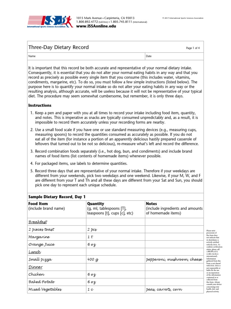 ISSA Client Intake Forms PDF | PDF | Weight Training | Foods