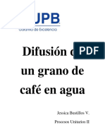 Difusion de Un Grano de Cafe en Agua