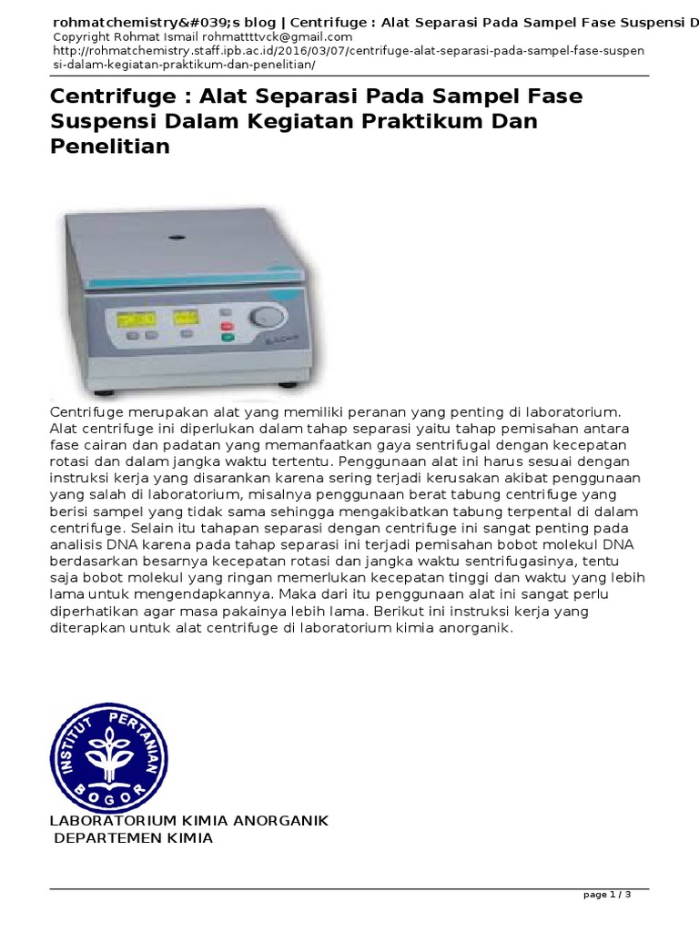 Centrifuge | PDF