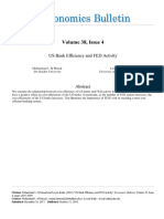 Volume 38, Issue 4: US Bank Efficiency and FED Activity