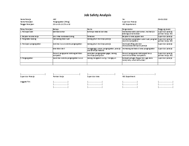 Jsa Pengangkatan Lifting Pdf