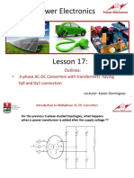 Power Electronics: Outlines: - 3-Phase AC-DC Converters With Transformers Having Yy0 and Dy1 Connection