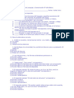 Prueba de Lenguaje y Comunicación 5º Año Básico 21 de Junio 2011