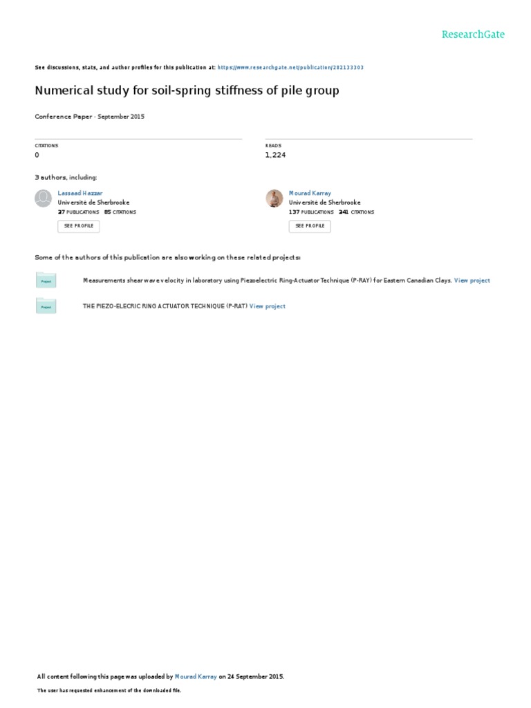 Soil-Spring Stiffness in Pile Groups | PDF | Elasticity (Physics ...