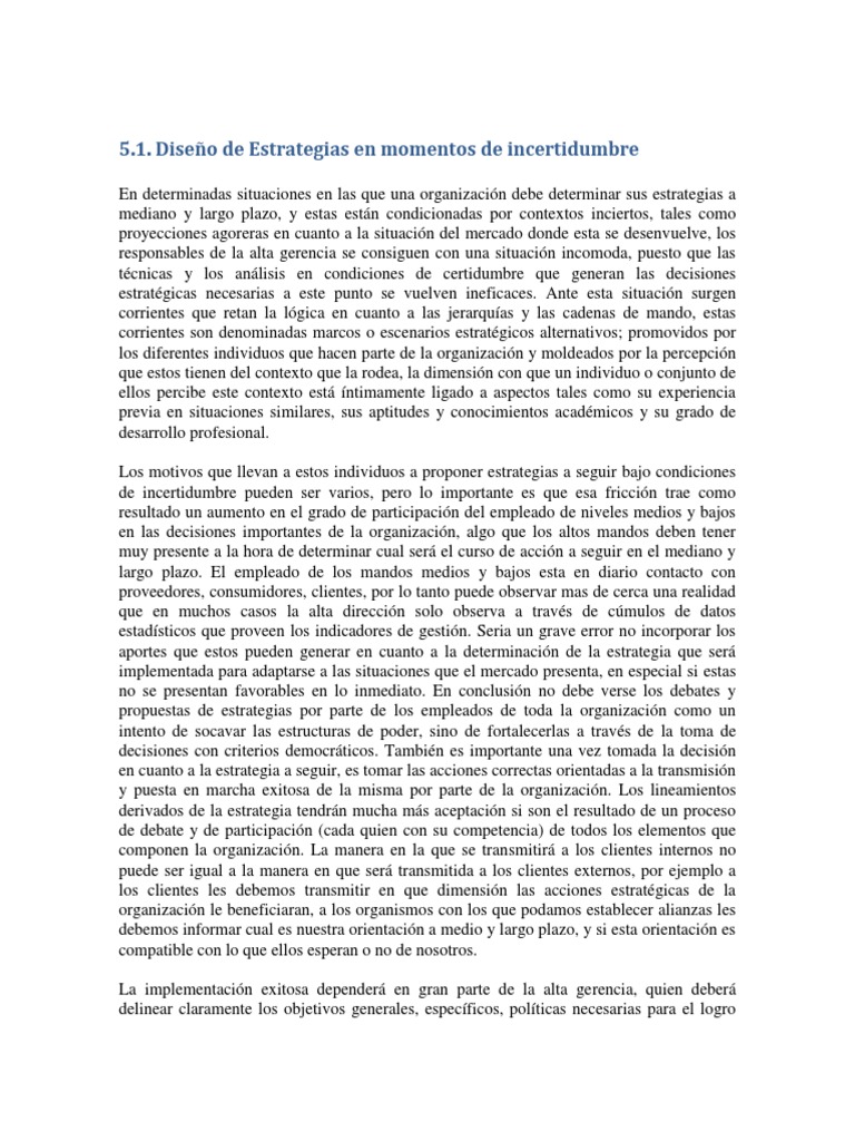 5.1. Diseño de Estrategias en Momentos de Incertidumbre | PDF | Toma de ...