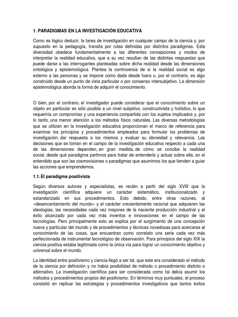 Resumen PARADIGMAS Y ENFOQUES EN LA INVESTIGACIÓN