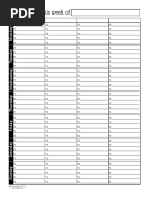 Weekly to Do List