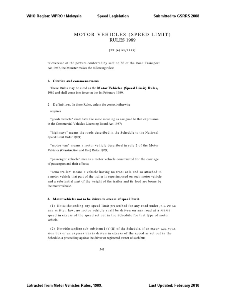 Speed Limits | PDF | Semi Trailer Truck | Vehicle Technology