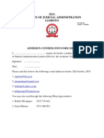 Admission Confimation Form 2018-2019 PDF