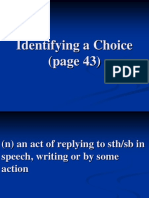 Vocab. For Identifying A Choice (Page 43)