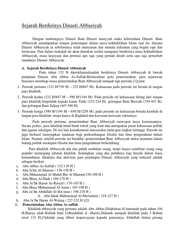 Faktor Faktor Penyebab Runtuhnya Bani Abbasiyah Berbagai