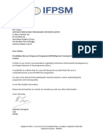 Surat IFPSM TTG Kewajiban Pemenuhan Kredit Poin CPD