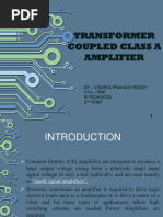 Transformer Coupled Class A Amplifier: BY - V.Surya Prakash Reddy VTU - 9597 B-Tech (Ece) 2 Year