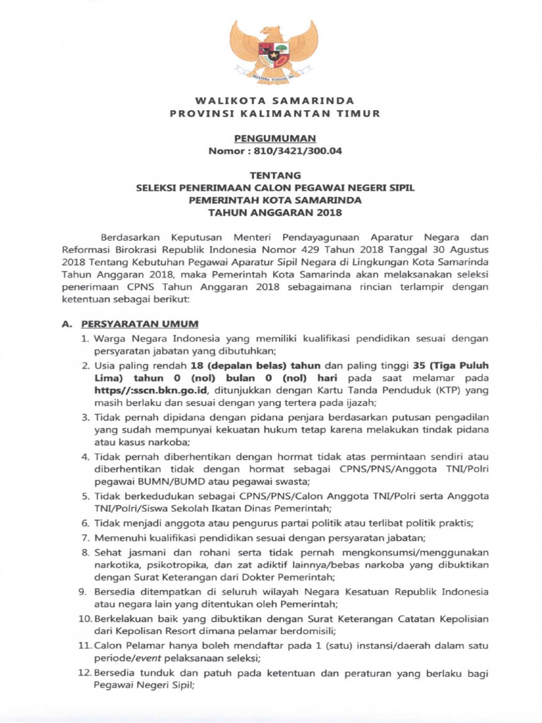 280047736cpns Kota Samarinda 2018pdf