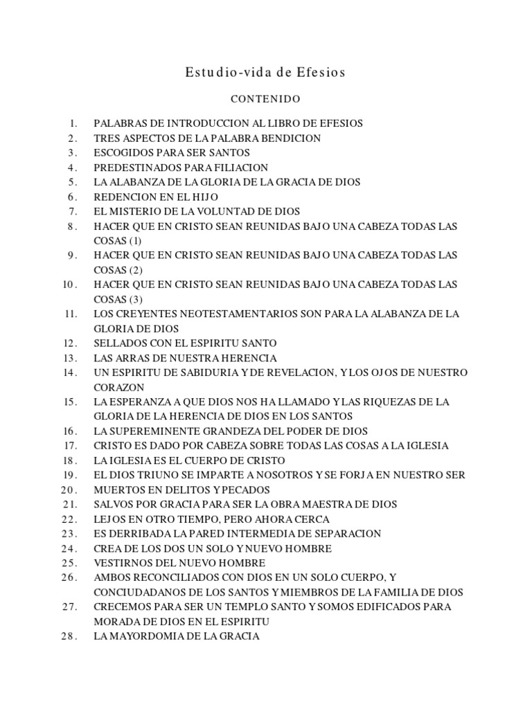 Estudio Vida De Efesios Pdf Cristo Titulo Epistola A Los Colosenses