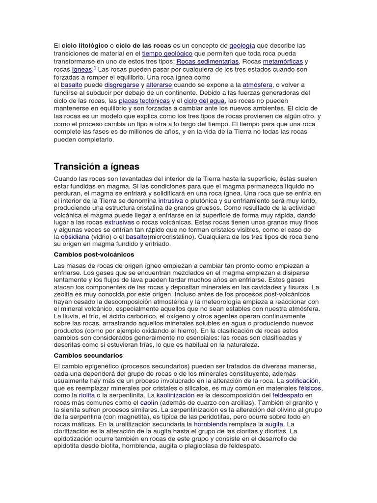 Ciclo de Las Rocas | PDF | Roca (geología) | Roca ígnea