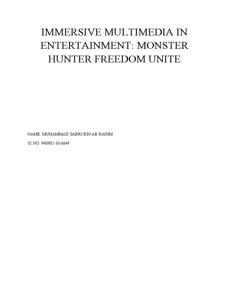 Immersive Multimedia in Entertainment PDF Video Games Video Game