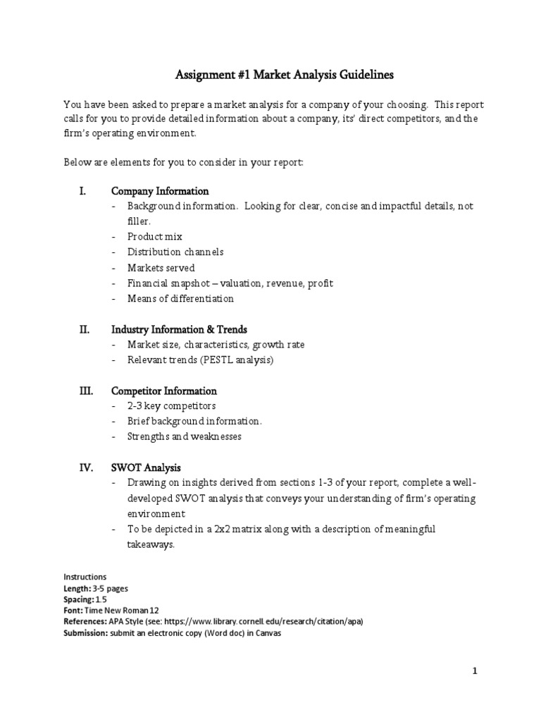 Market Analysis Assignment Guidelines | PDF | Business