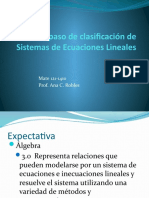 Repaso de clasificación de Sistemas de Ecuaciones Lineales