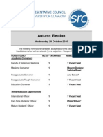 SRC Autumn Election 2010 Cadidate's List