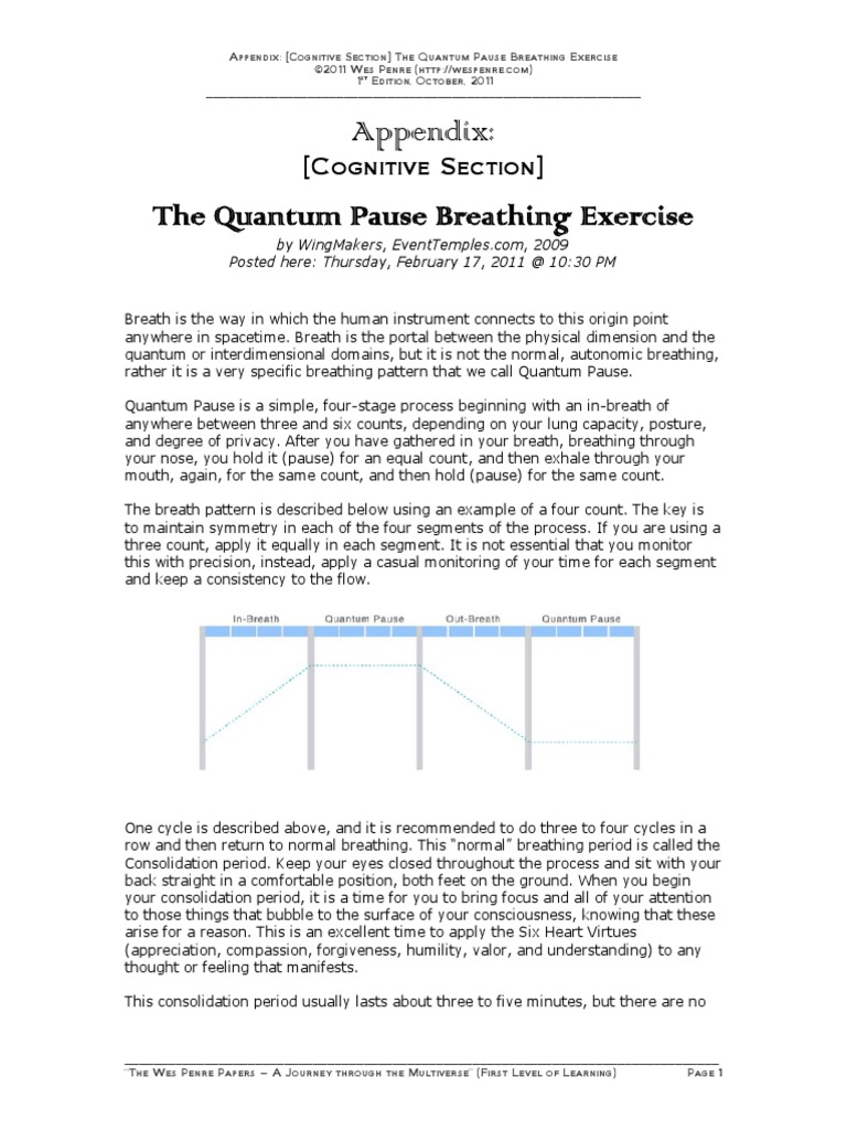 Appendix Cognitive Section Quantum Pause Breathing Exercise PDF PDF Breathing Attention