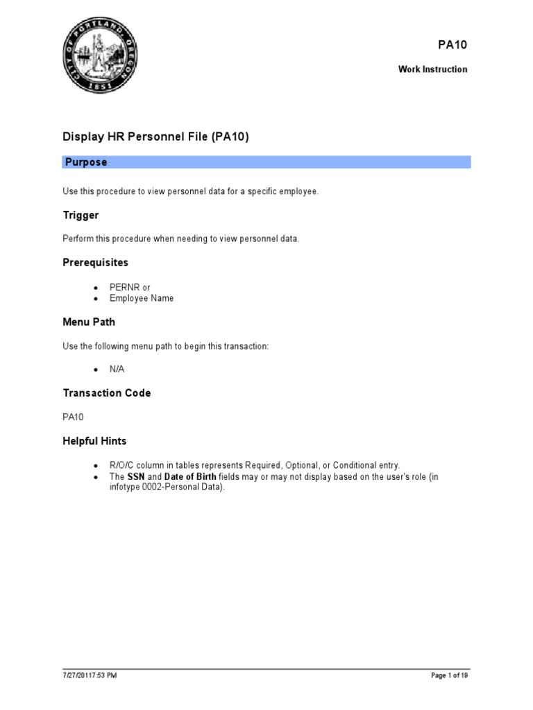 PA10DisplayHRPersonnelFile PDF | PDF | Menu (Computing) | Withholding Tax
