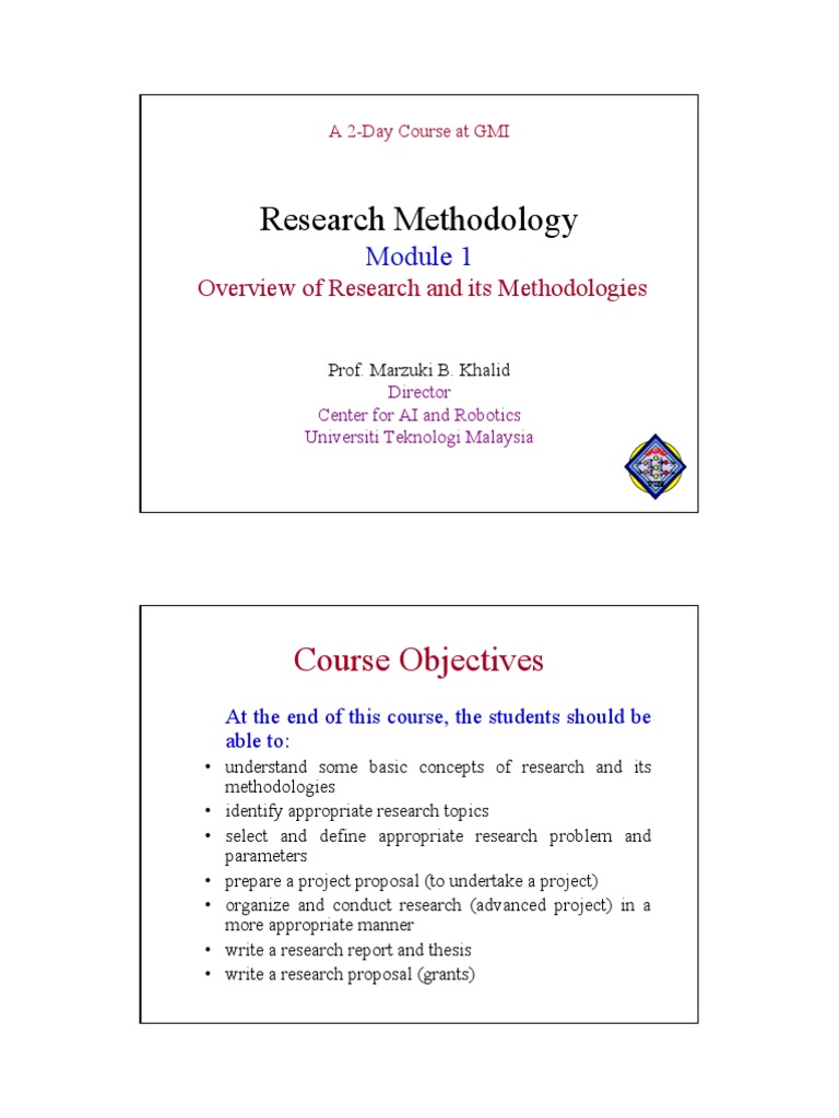 Research Methodology 1 | PDF