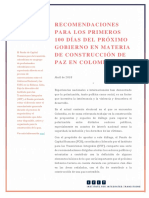 Recomendaciones Proximo Gobierno Construccion de Paz