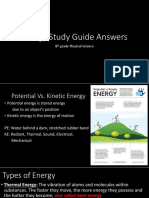 8th Grade Energy Study Guide Answers