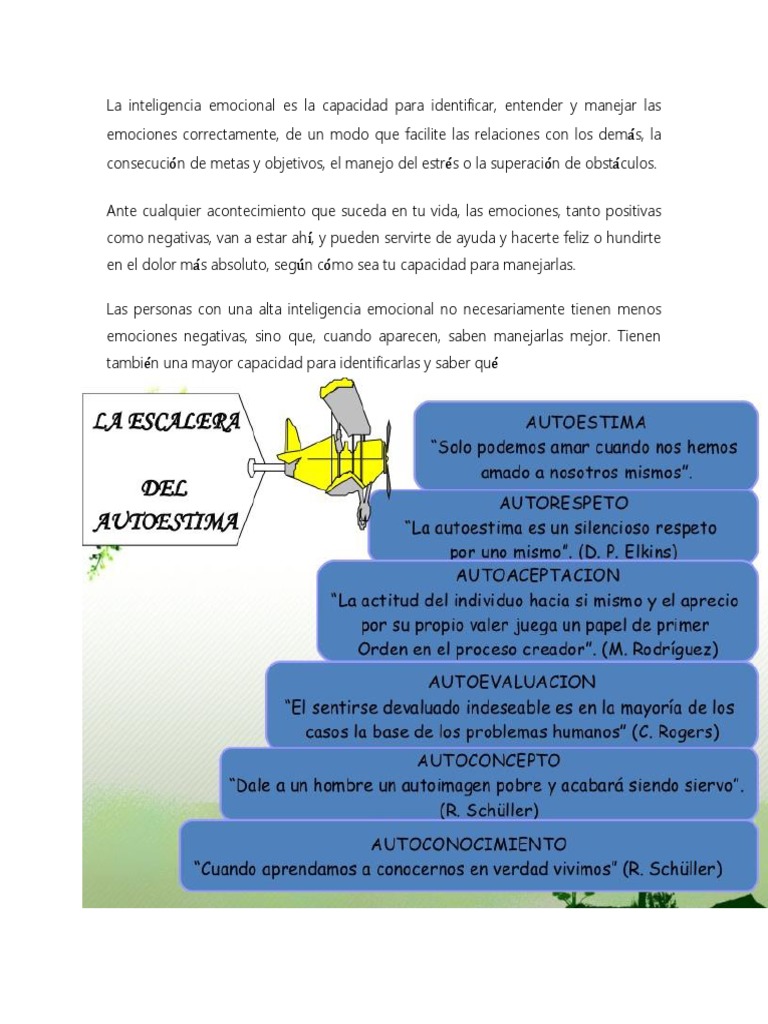 La Escalera de La Autoestima | PDF | Inteligencia emocional | Las emociones