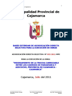 Mejoramiento de trocha carrozable entre Cajamarca