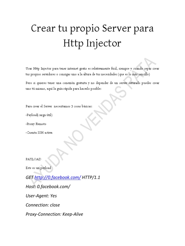 Crear Tu Propio Server para HTTP Injector PDF | PDF | Servidor proxy ...