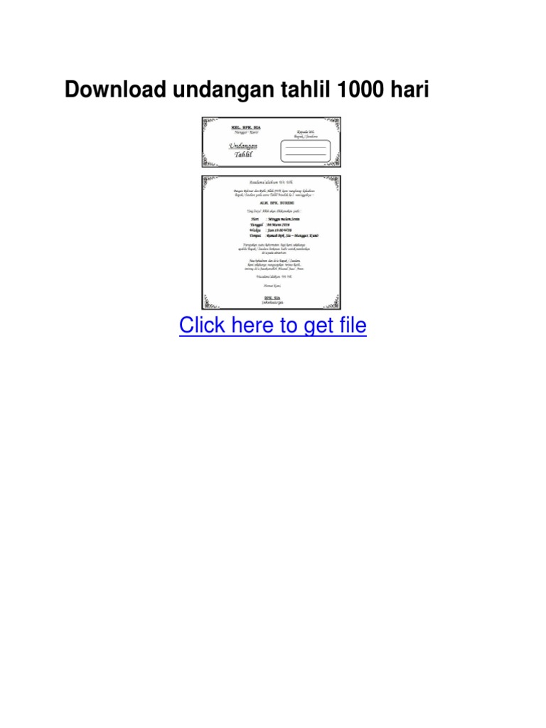 Contoh Undangan Tahlil Word Bahasa Jawa