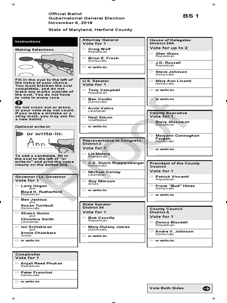 Harford Ballot Tennessee General Assembly U.S. State Free 30day