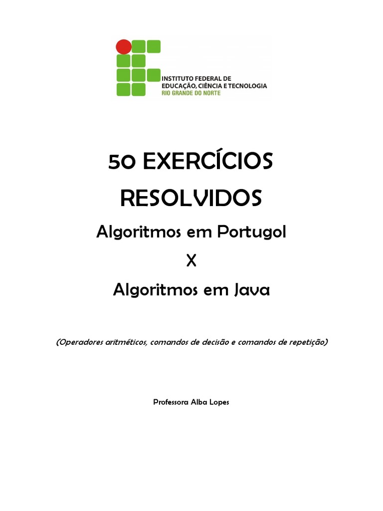 50 Exercicios Resolvidos - Java Básico PDF | PDF | Índice de massa ...