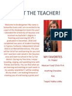 Meet The Teacher Letter