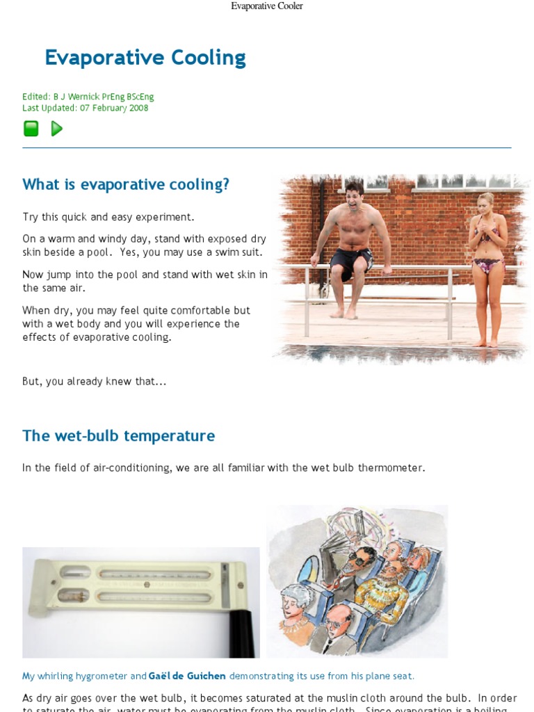 Evaporative Cooler PDF Atmospheric Sciences Chemistry