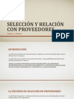 Selección y Relación Con Proveedores