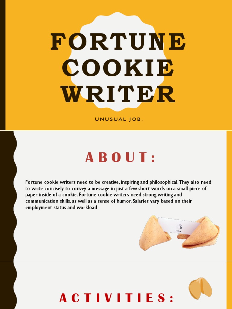 Fortune Cookie Writer Career Guide | PDF