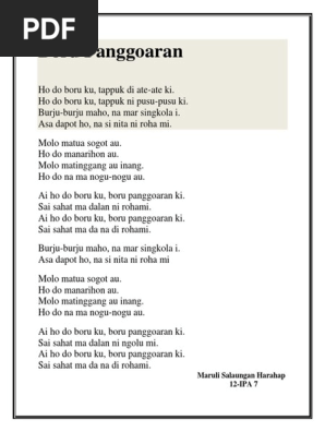 Lirik Boru Panggoaran