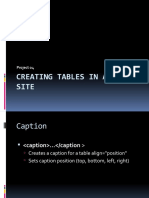 Project 04 Creating Tables in A Web Site