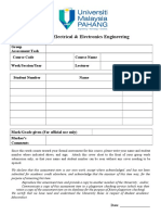 Faculty of Electrical & Electronics Engineering: Group Assessment Task Course Code Course Name Week/Session/Year Lecturer