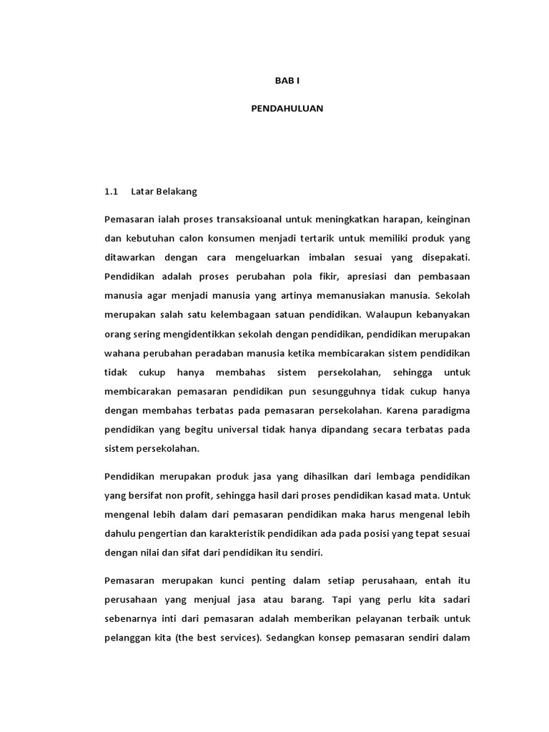 177664278 Makalah Pemasaran Pendidikan Docx