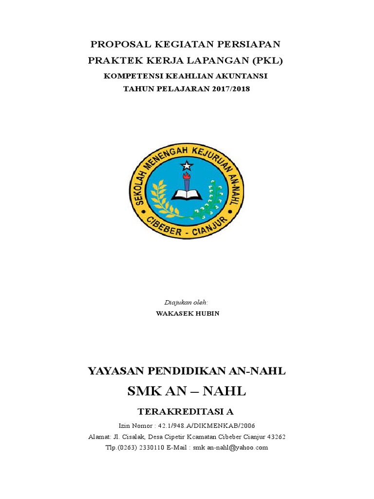 Proposal Persiapan Pkl Ak 2018