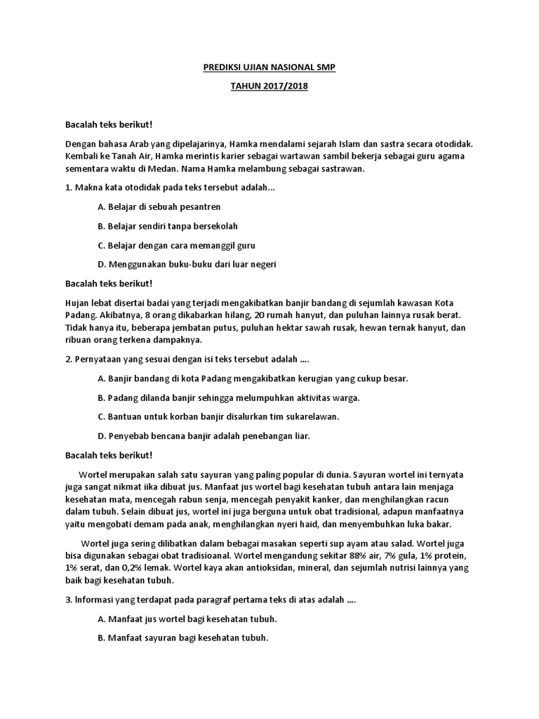 Contoh Soal Hots Ipa