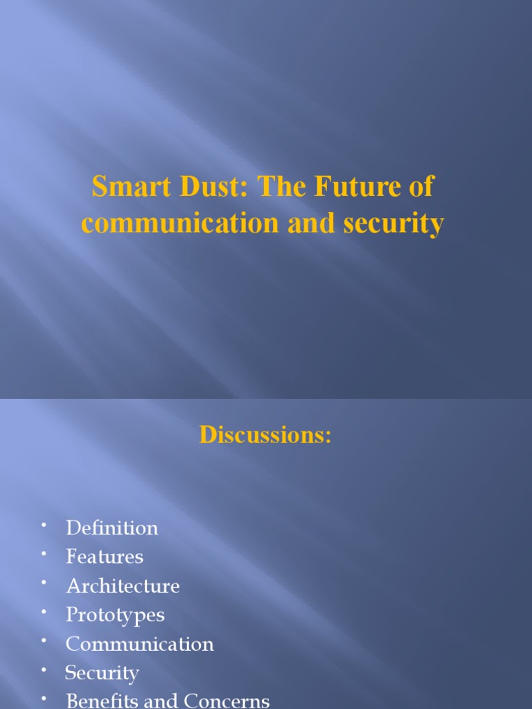 Smart Dust: Definition and Features | PDF | Telecommunications ...