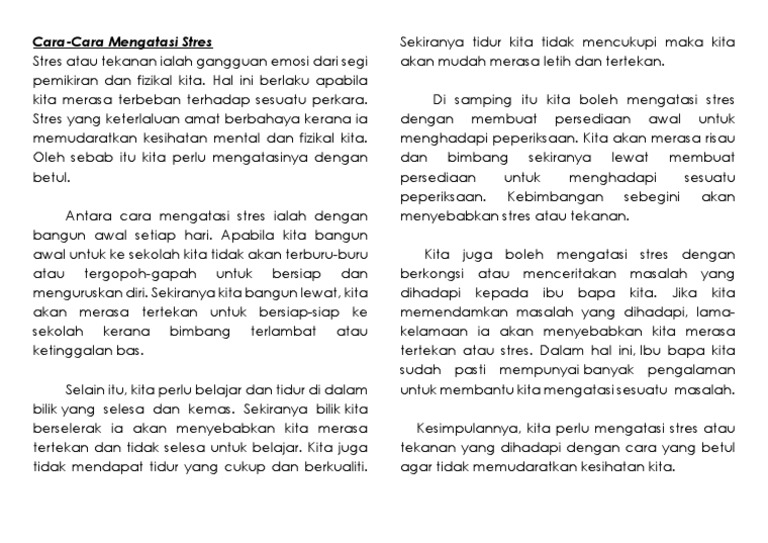 Cara Mengatasi Stres Pdf