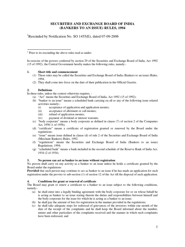 Sebi Regulation | PDF