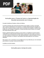 Instruções para o tempo de cantar da primária 